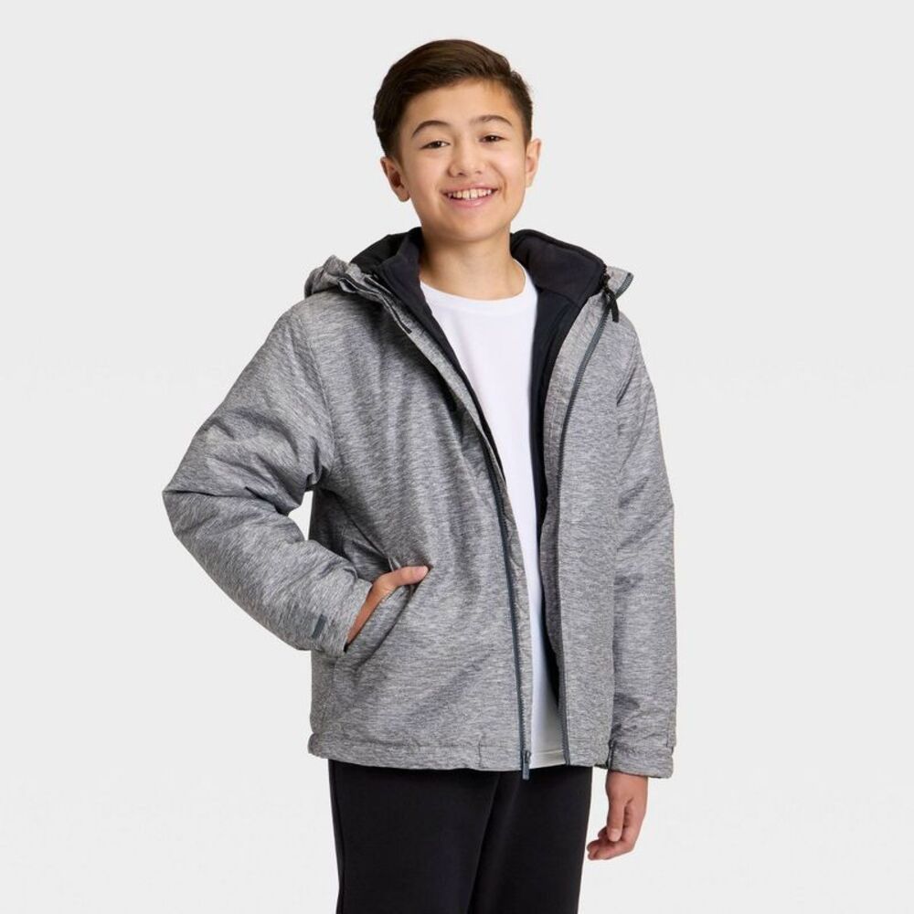 All In Motion - Kids' 3-in-1 Jacket - All In Motion Heather Gray M Heather Gray